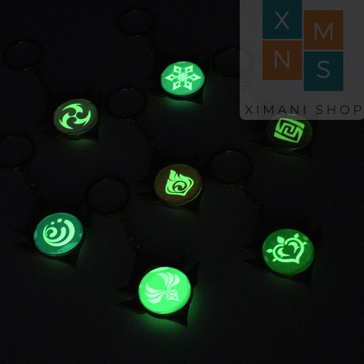 28 Mẫu Móc Khoá Nguyên Tố Vision Genshin Impact Mondstadt Liyue Inazuma Fatui Phát Sáng Mô Hình Game Anime