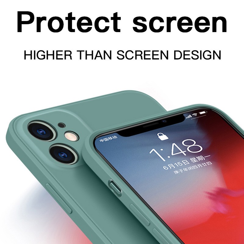 2020 Thời trang cao cấp Mới Square Liquid Silicone Soft Case Bảo vệ toàn bộ Vỏ điện thoại cho iphone 6 6s 7 8 plus x xr xs max i11 pro max