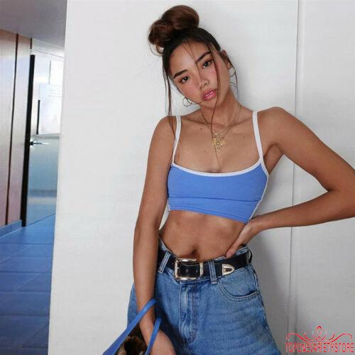 Áo Lửng Hai Dây Phối Màu Gợi Cảm Cho Nữ