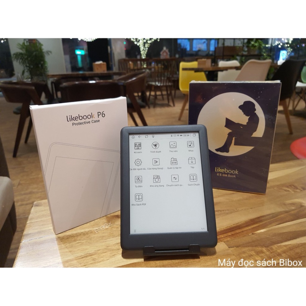 Máy đọc sách Likebook P6 + Bao da + Túi chống sốc + Kệ để bàn + Tặng kho sách độc quyền từ Bibox tai16 | BigBuy360 - bigbuy360.vn