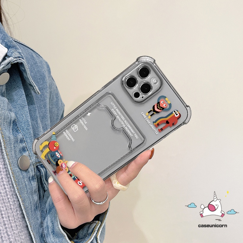 Ốp Điện Thoại TPU Mềm Trong Suốt Dạng Ví Thời Trang Cho iPhone 7plus 11 12 14 13 pro Max X XR XS Max 6 6s 7 8 plus SE 2020