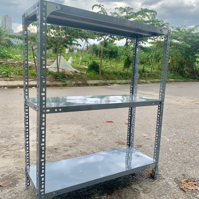 Kệ sắt v lỗ 3 tầng dài 80 rộng 30 cao 100