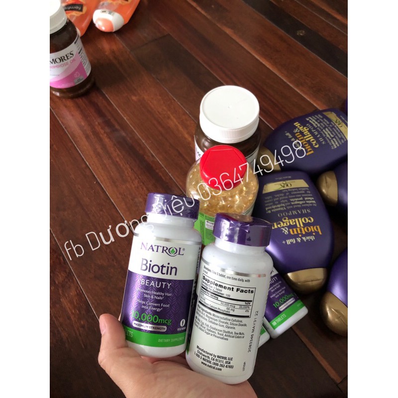 viên uống mọc tóc Natrol biotin 10000