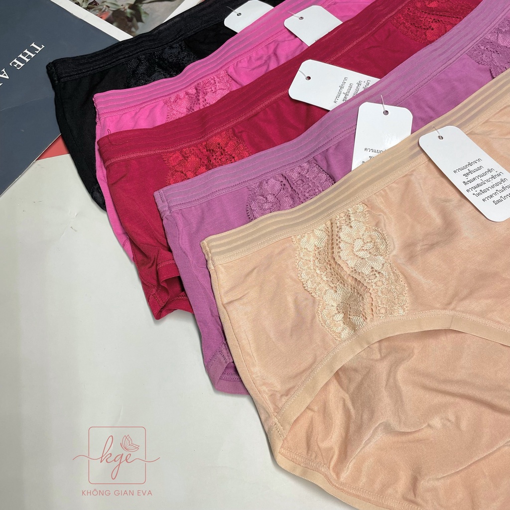 Quần lót nữ cotton form to 65 - 75 kg , quần lót phối ren chất co giãn thấm hút mồ hôi 2860