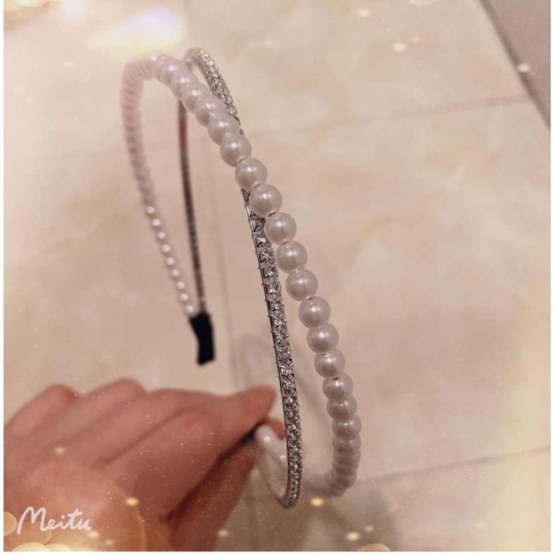 Bờm tóc dáng mảnh thiết kế hàng đá và hạt thanh lịch B105