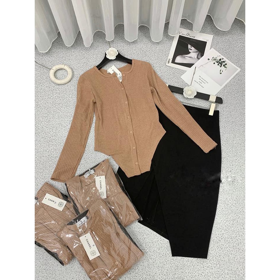 SÉT ÁO LEN CÀI CÚC MIX CHÂN VÁY XẺ | BigBuy360 - bigbuy360.vn