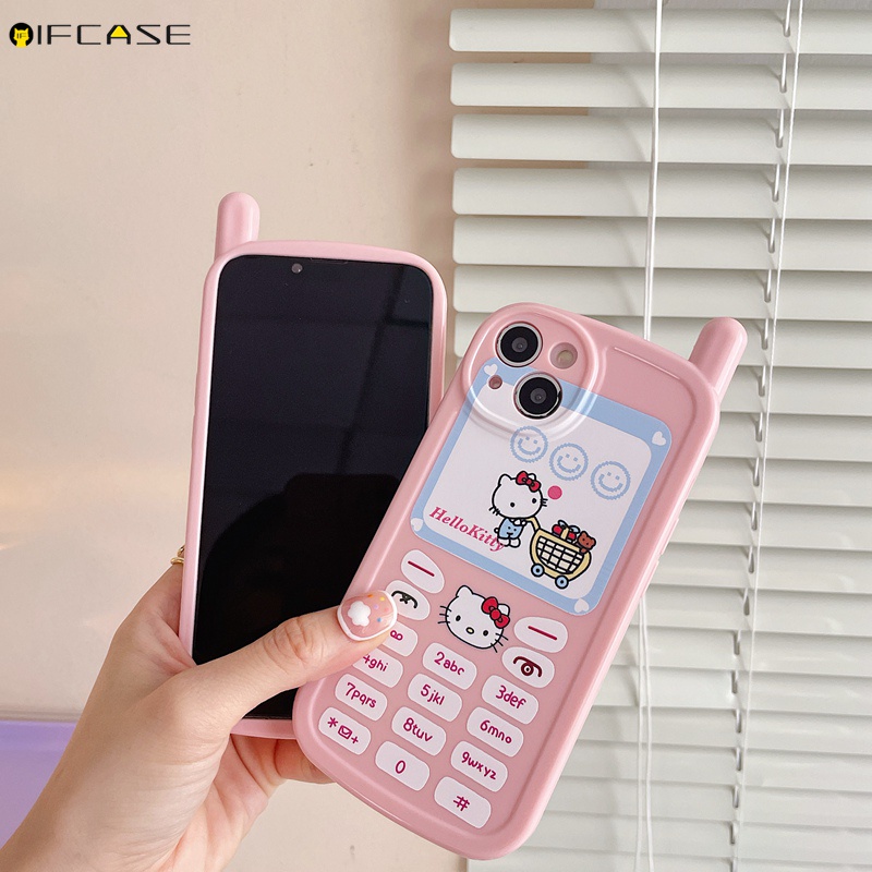 Ốp Điện Thoại Dẻo Họa Tiết Hoạt Hình Hello Kitty Phong Cách Cổ Điển Chống Sốc Cho iPhone 13 12 11 Pro Max XS Max XR X