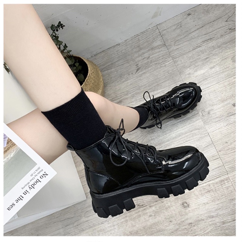 boots nữ cao cổ thời trang đế bánh mì phong cách hàng.