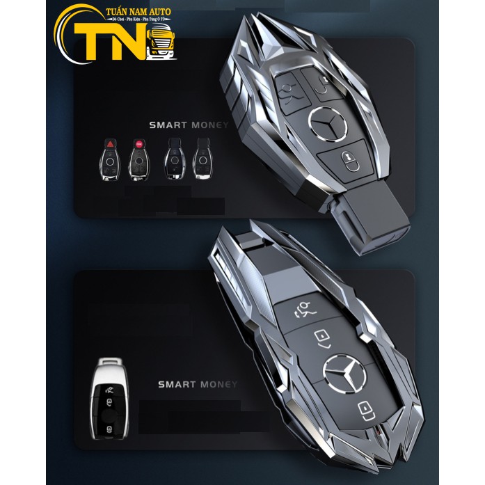 ỐP KHÓA MERCEDES HỢP KIM CAO CẤP SANG TRỌNG MẪU MỚI NHẤT CHÌA HÌNH LÁ