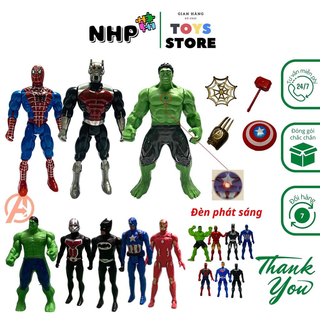 Đồ chơi trẻ em mô hình siêu nhân cho bé, bộ đồ chơi mô hình siêu anh hùng cho bé trai nhựa ABS NHP