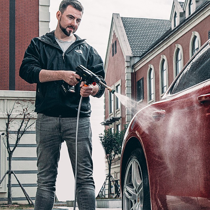 Máy bơm rửa xe, máy rửa xe oto dùng pin 48v, sự dụng trong 3 tiếng liên tục bảo hành 12 tháng