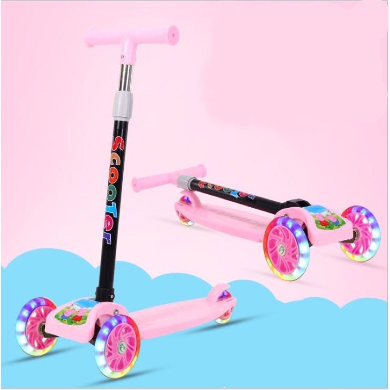 Xe Trượt Scooter 3 Bánh Đèn Led Phát Sáng - Xe Trượt Gấp Gọn Thông Minh
