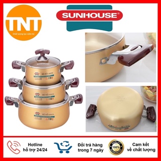 Bộ nồi Sunhouse cao cấp SH 6634 - dùng cho bếp ga