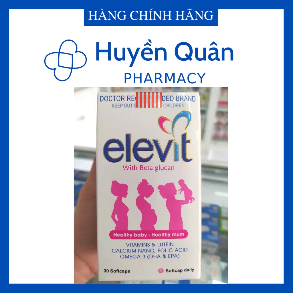 Viên uống Elevit with Beta Glucan - Bổ sung dinh dưỡng cho bà bầu - Lọ 30 viên