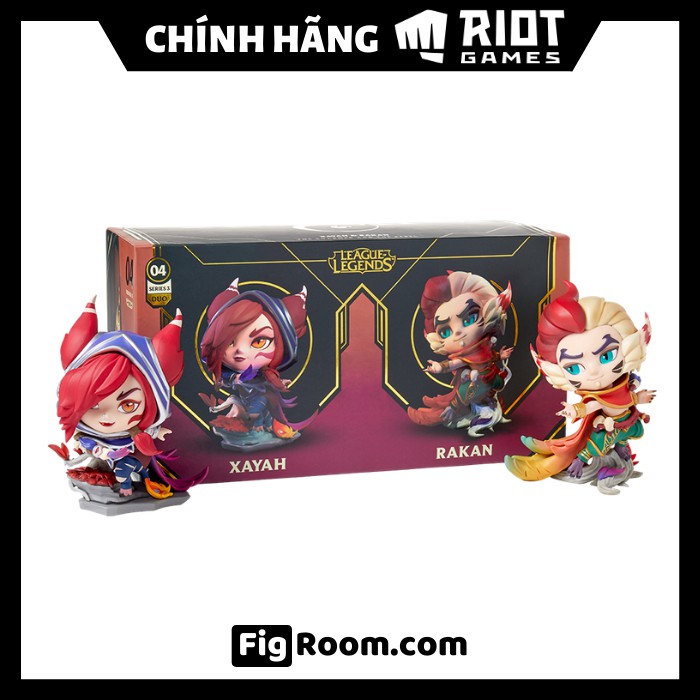 Mô hình Xayah & Rakan Duo Figure Set Chibi [Chính hãng Riot Games] - Figure LOL Liên Minh Huyền Thoại