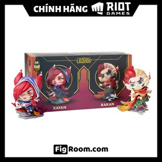 Mô hình LoL Xayah & Rakan Duo Figure Set 12cm [Chính hãng Riot Games] - Figure LMHT Liên Minh Huyền Thoại