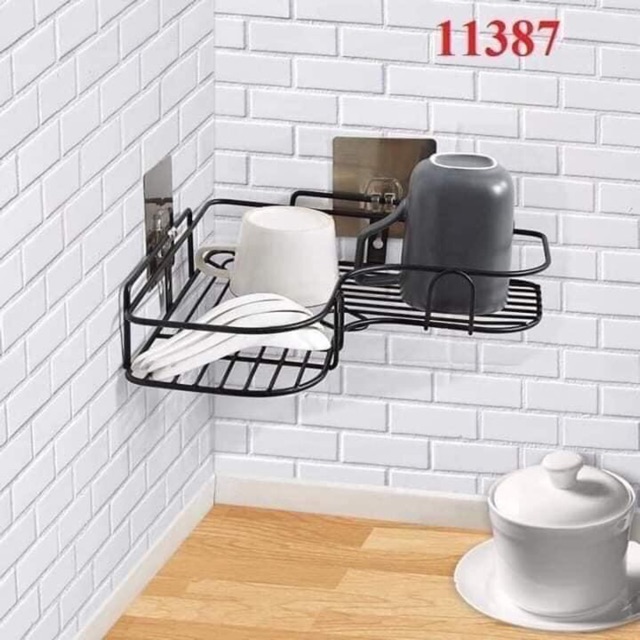Kệ góc inox kèm dán tường siêu chắc, tiết kiệm không gian