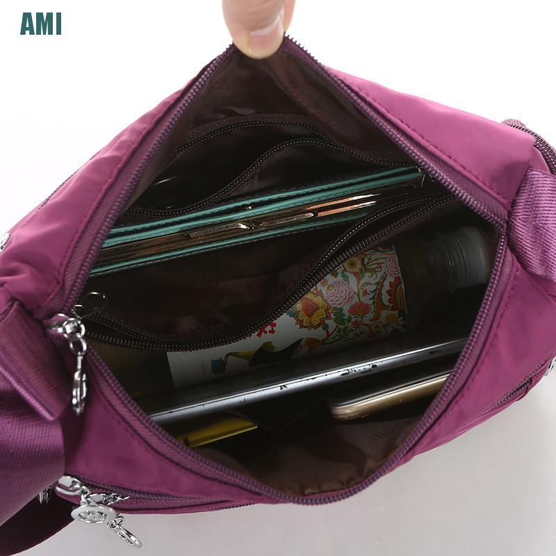 Túi đeo chéo chất liệu nylon chống thấm nước có 6 màu thời trang dành cho nữ