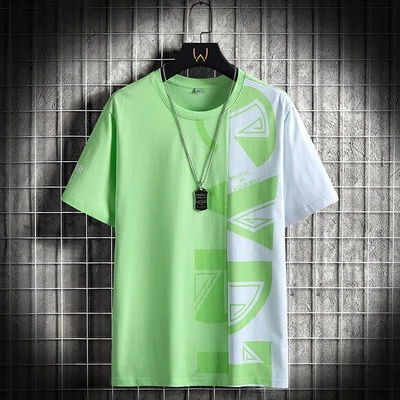 Áo Thun cotton Ngắn Tay Cổ Tròn Dáng Rộng In Họa Tiết Thời Trang Mùa Hè Hàng Mới Dành Cho Nam