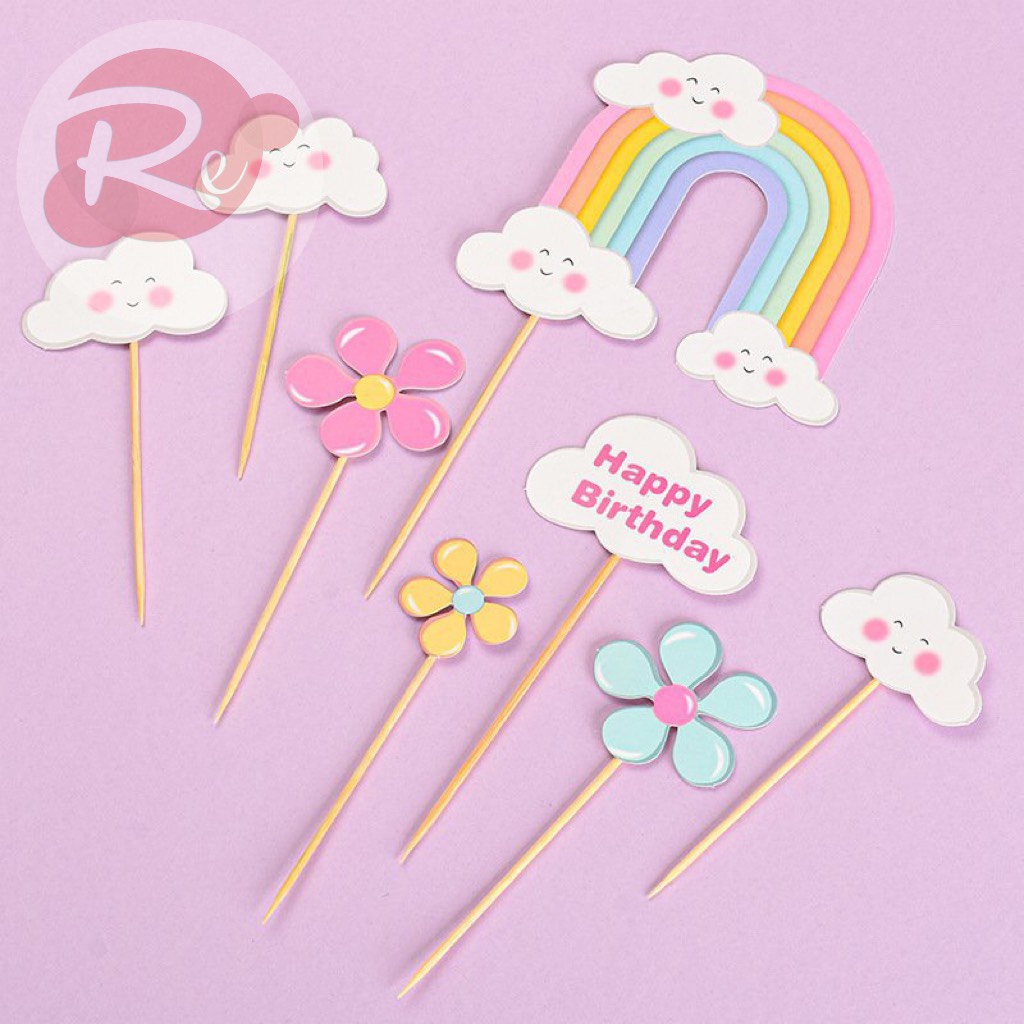 [SIÊU RẺ❤️] – SCG Cầu vồng và Mây - Trang trí bánh sinh nhật bánh kem