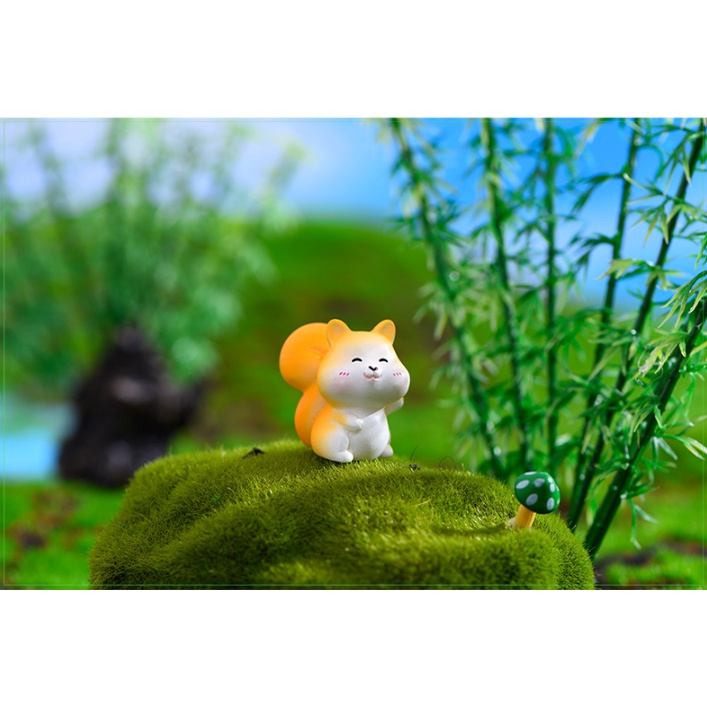 Mô hình bầy sóc vàng dễ thương trang trí tiểu cảnh, terrarium, DIY