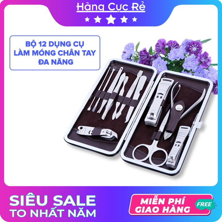 Bộ 12 dụng cụ làm móng chân tay đa năng ❣️Freeship❣️ Bộ kiềm đa năng bằng thép không gỉ - Shop Hàng Cực Rẻ