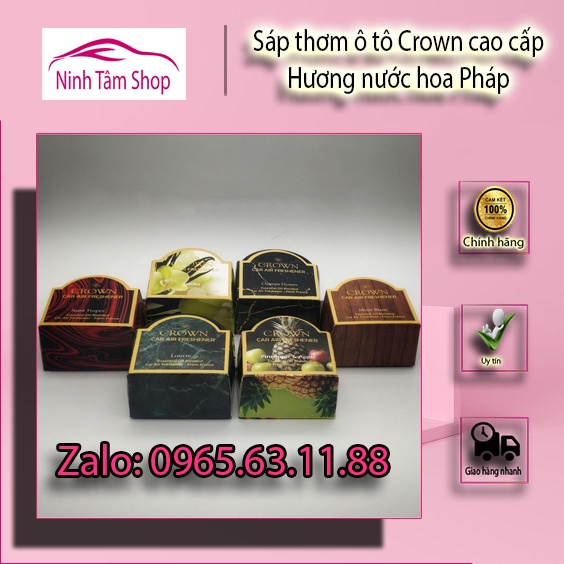 Sáp thơm ô tô CROWN cao cấp hương nước hoa Pháp