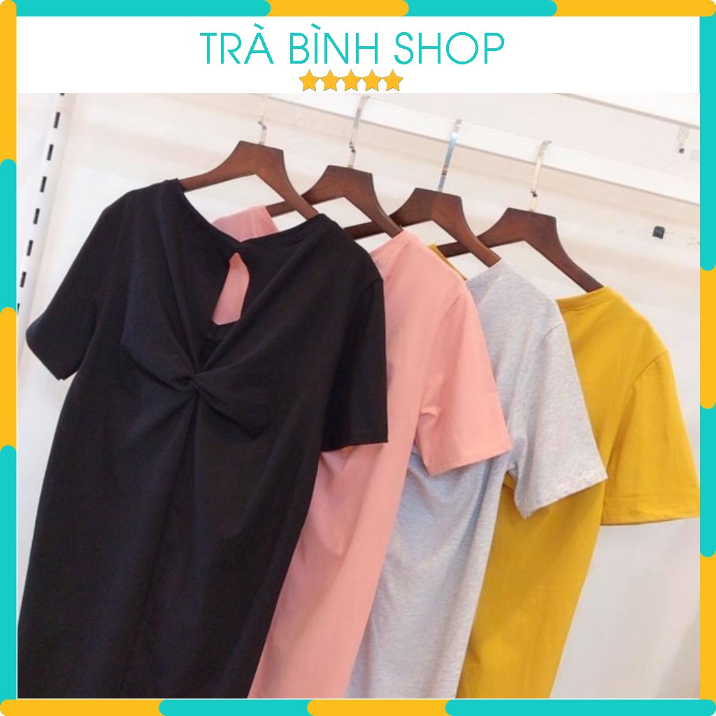 Váy Xoắn Lưng Dáng Suông Cổ Tim Chất Cotton Co Dãn 4 Chiều Hàng VNXK | BigBuy360 - bigbuy360.vn