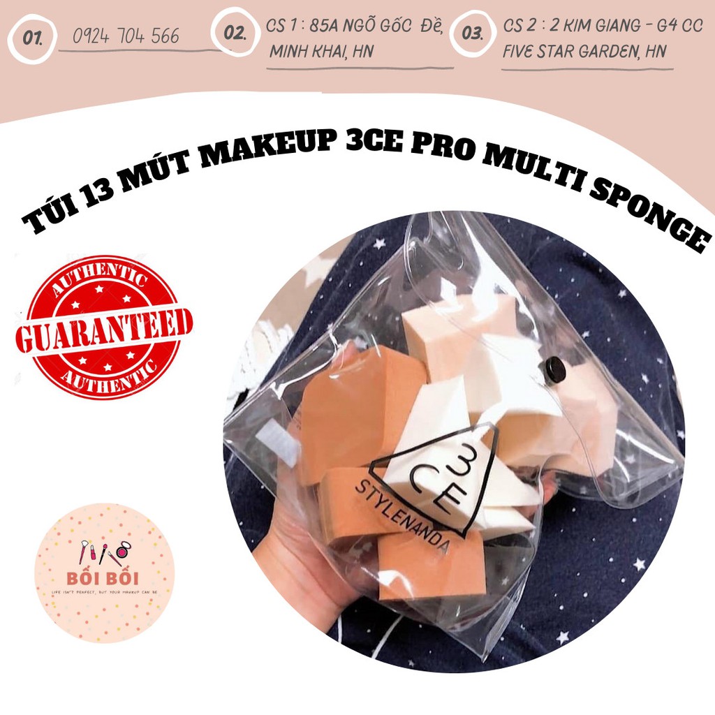TÚI 13 MÚT MAKEUP 3CE PRO MULTI SPONGE
