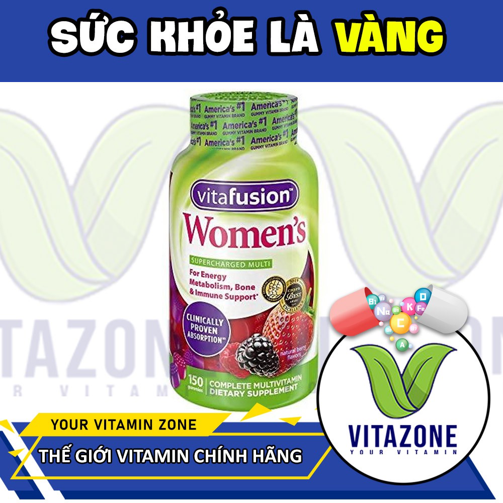 Kẹo dẻo gummie Vitafusion Women, bổ sung vitamin cho nữ giới - 150 viên