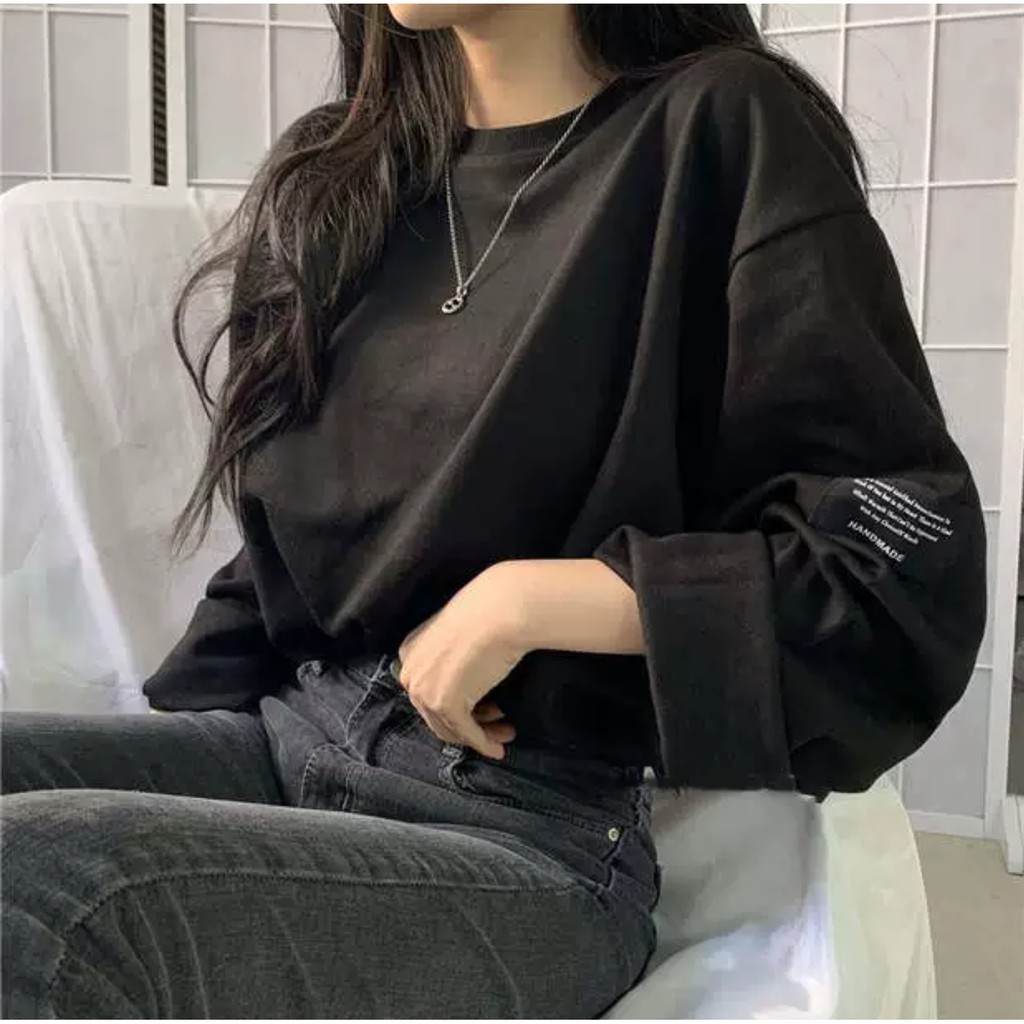 Áo Longtee Trơn Thêu Tag Tay Ulzzang Unisex (Ảnh Thật)
