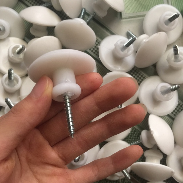 1 đôi Núm vén rèm hình nấm trắng