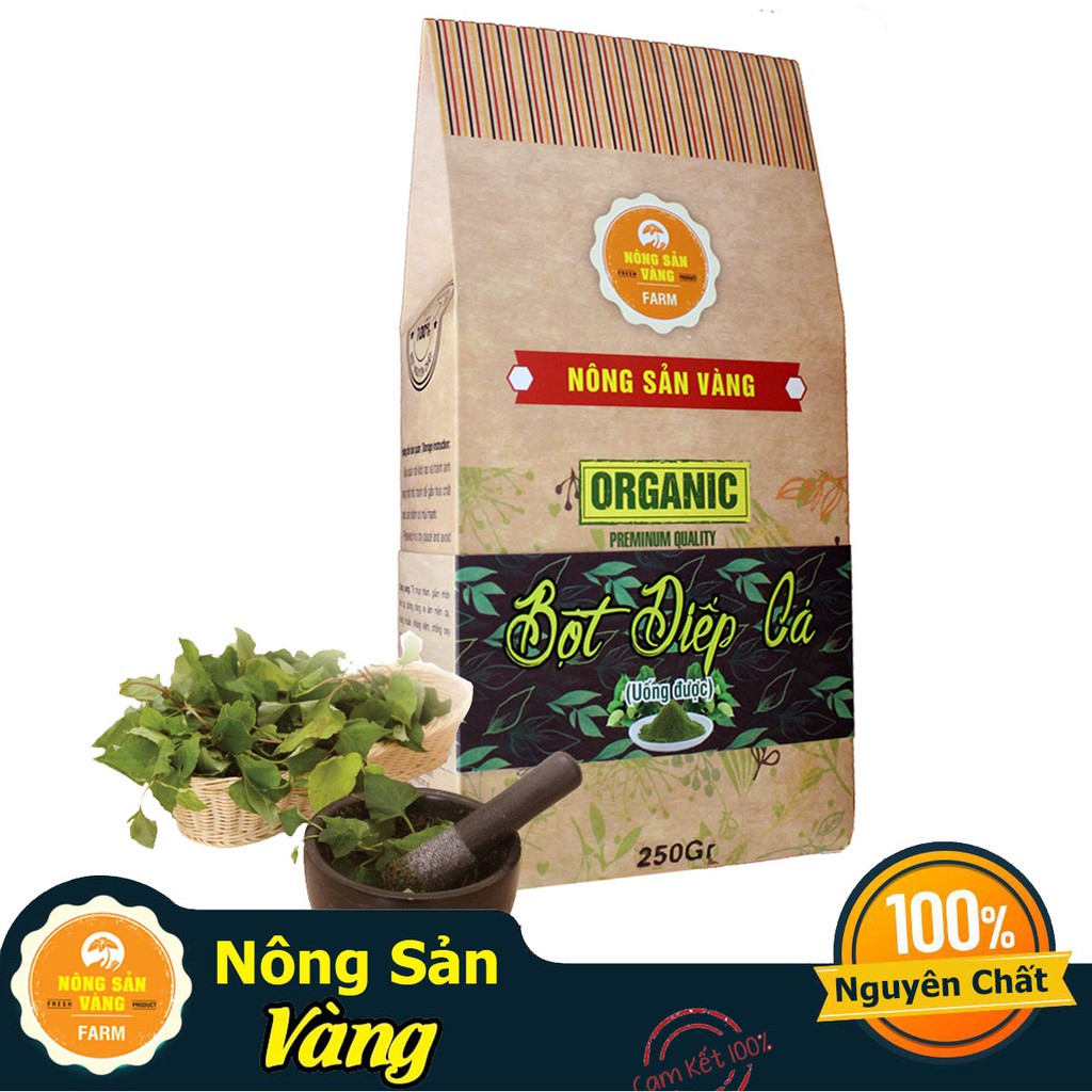 (Quà Tặng nhận được là 1 Kẹo Alpenliebe) Bột diếp cá (uống được) 250gr - Nông sản vàng