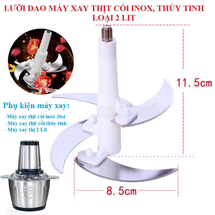 Máy Xay Thịt Đa Năng 2L Cối Inox, Xay Trộn Nghiền Thực Phẩm Tiện Dụng Cho Gia Đình