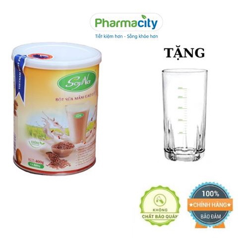 SOYNA - Bột Sữa Mầm Gạo Lứt Hộp 400gr- Sữa Giảm Cân An Toàn - Sữa Cho Người Bị Tiều Đường