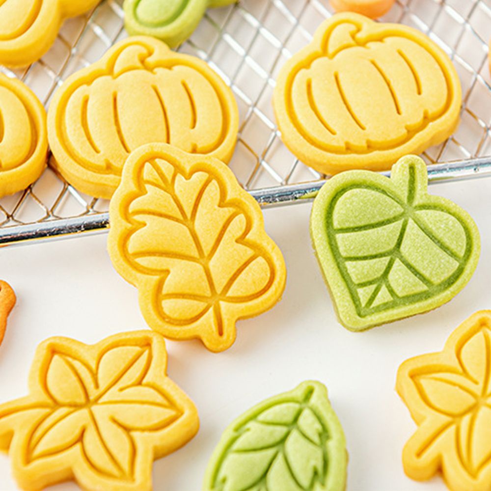 Khuôn dập nổi tạo hình chiếc lá/bí ngô/bí ngô nhiều mẫu tùy chọn làm bánh quy