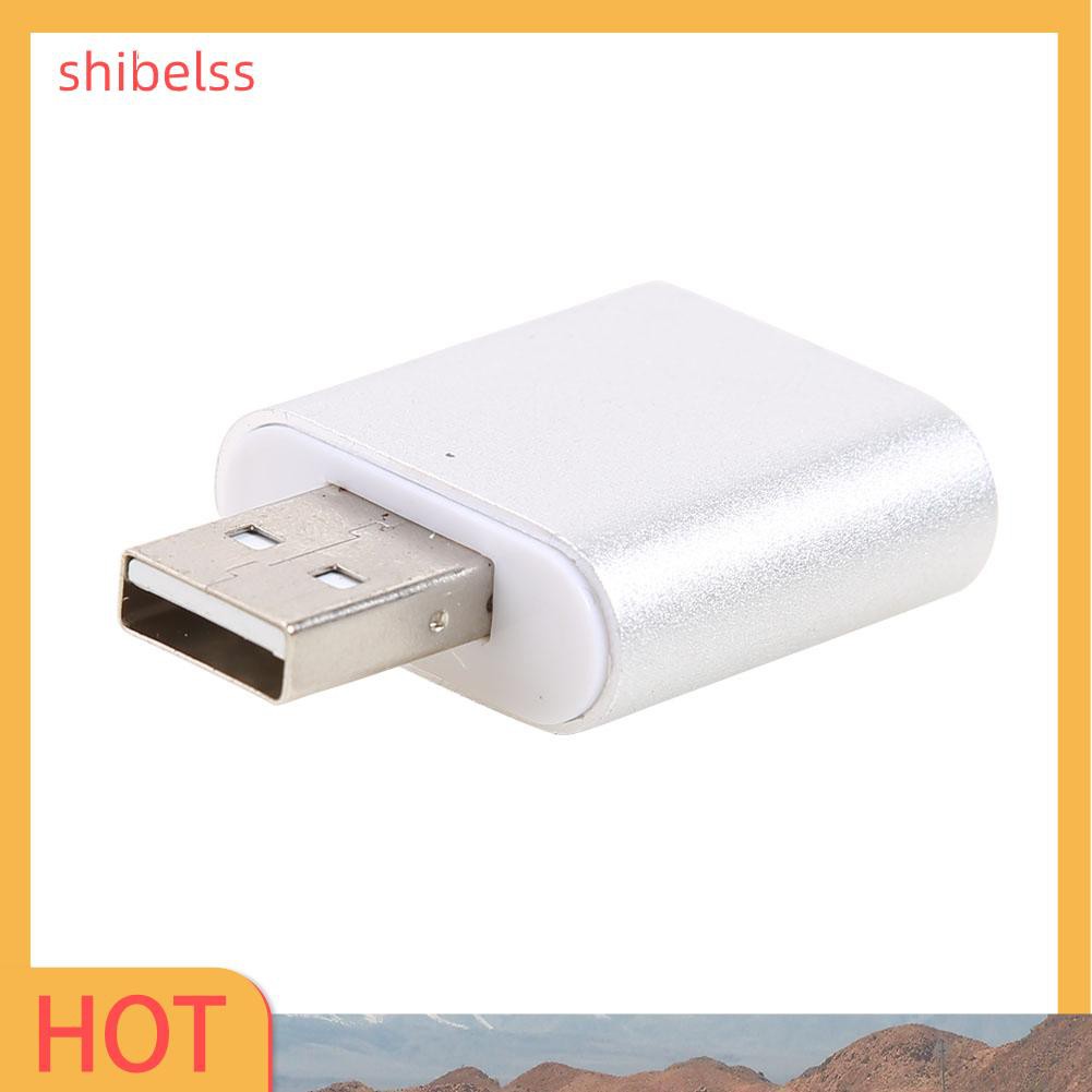 Shibelss Virtual 7.1 USB External Sound Adapter with 3.5mm Headphone Microphone Jack