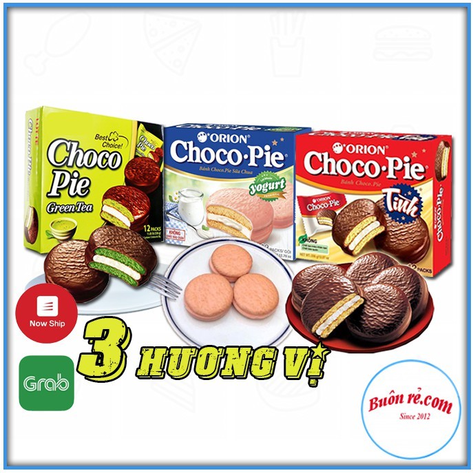 Hộp 12 chiếc bánh Chocopie3 hương vị thơm ngon bổ dưỡng lợi khuẩn – Buôn rẻ.com 01001