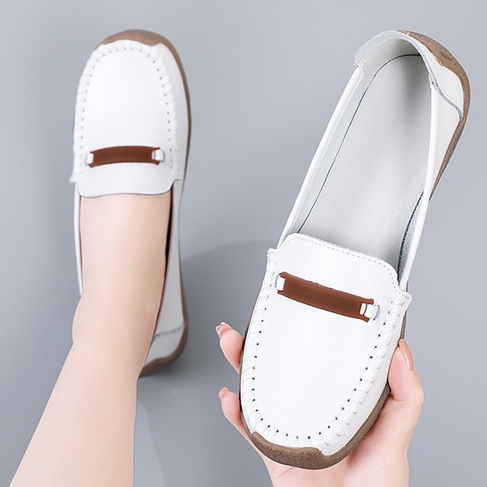 Giày Lười Da Đế Mềm Cho Nữ