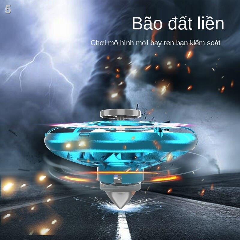 Bay con quay hồi chuyển ngón tay sáng tạo mới xoay đĩa giải nén công nghệ đen đồ chơi UFO trong nhà và ngoài trời