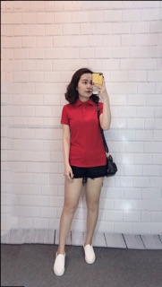 Áo phông da cá trơn cổ đức nữ