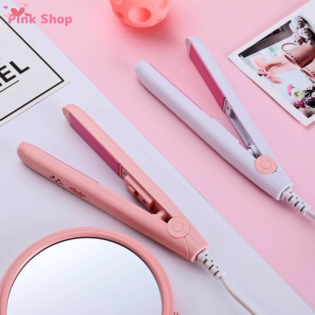 Máy uốn tóc, Máy duỗi tóc mini Pinkshop nhiều chức năng làm xoăn, cụp ép thẳng