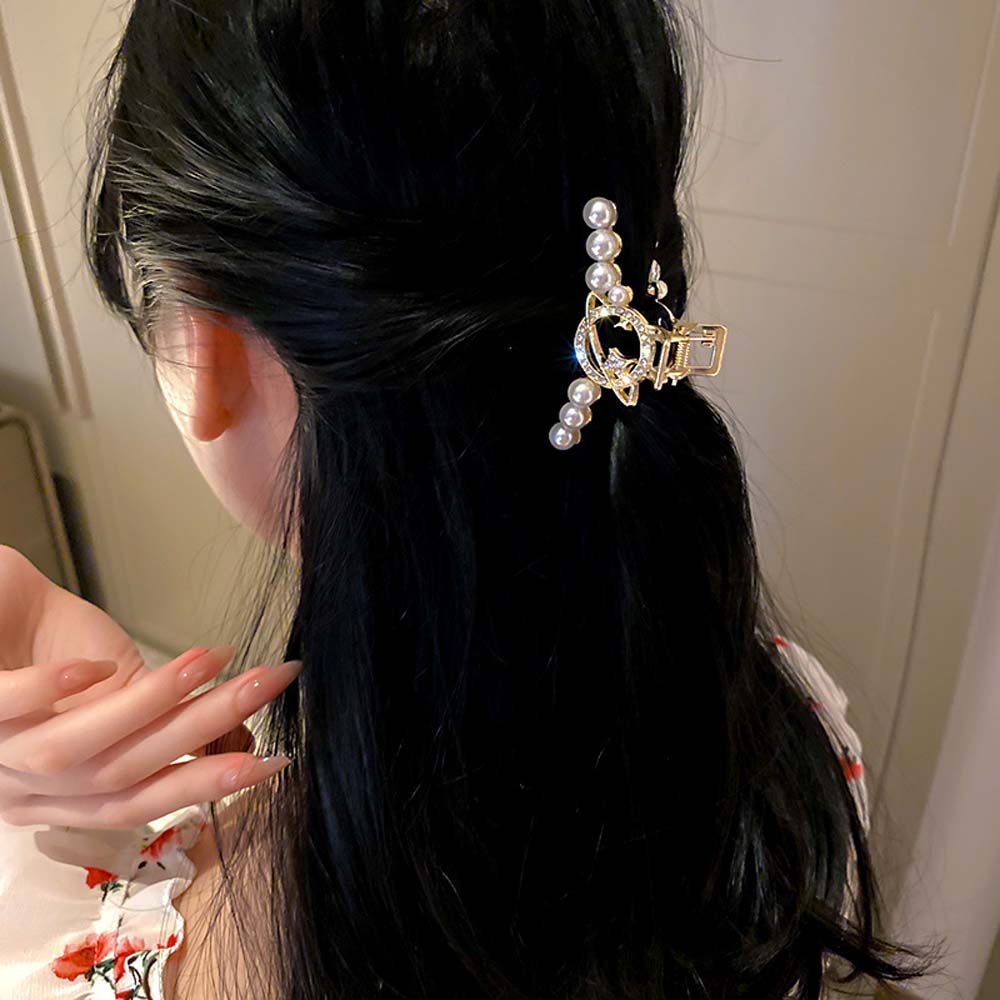 Kẹp Tóc Hình Mặt Trăng Đính Ngọc Trai Giả Thời Trang Cho Nữ