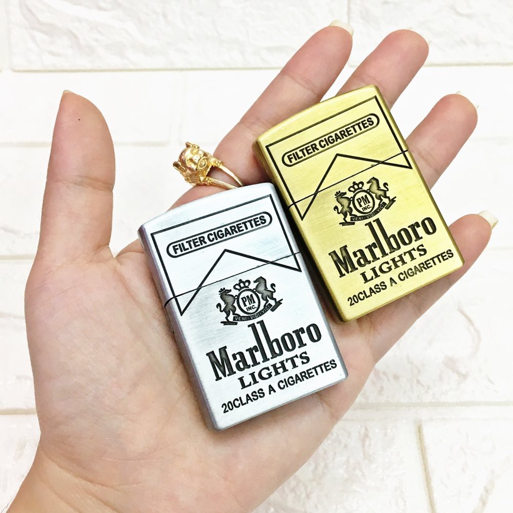 Vỏ Bật Lửa Zippo Khắc Logo Marlboro đồng khối, chắn gió tốt - Hột quet độc lạ TANY SHOP ZPR03