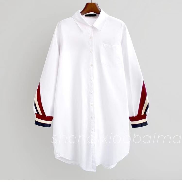 Áo Sơ Mi Tay Dài Giả Hai Lớp Dáng Rộng Phong Cách Hàn Quốc Thời Trang Mùa Xuân Cho Nữ Size S-3Xl