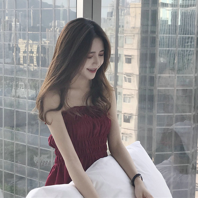 KOREAN STYLE Áo Thun Lửng Dài Tay Màu Trơn Thời Trang Nữ Tính
