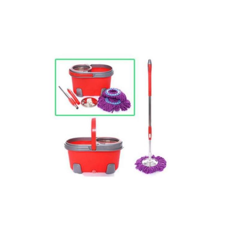 Bộ lau nhà 360 độ cao cấp xô lớn  Magic Mop ( 2 bông lau - có bánh xe )