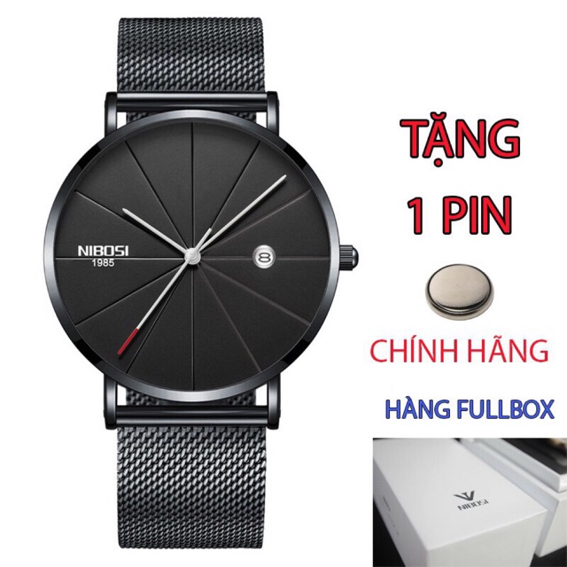 Đồng Hồ Nam Dây Lưới Thép NIBOSI 2321 Chính Hãng Fullbox