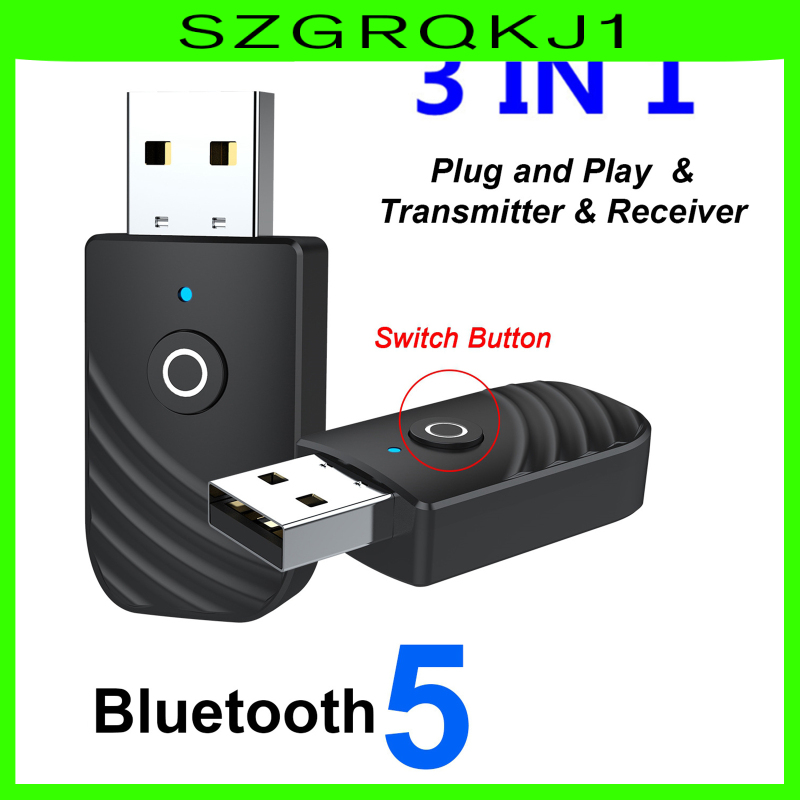 Ready Stock Bluetooth 5.0 Transmitter and Receiver 3.5mm For PC TV Home Sound System