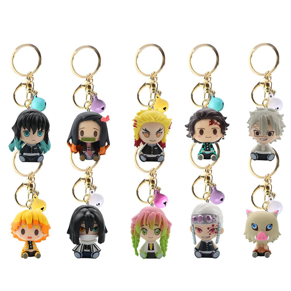 Set 10 Móc Khóa Mô Hình Nhân Vật Nezuko Zenitsu